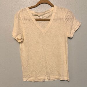 COS Cream V-Neck Short Sleeve Tee